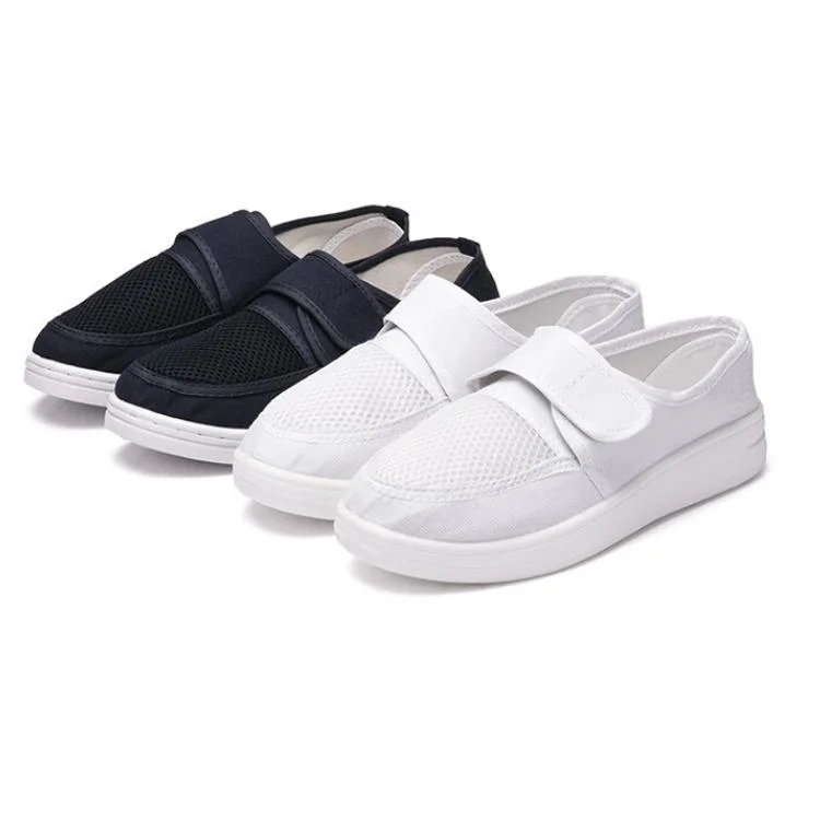 Leenol-1577104 White PVC Sole ESD Anti Static Canvas Upper Cleanroom Safety Shoes