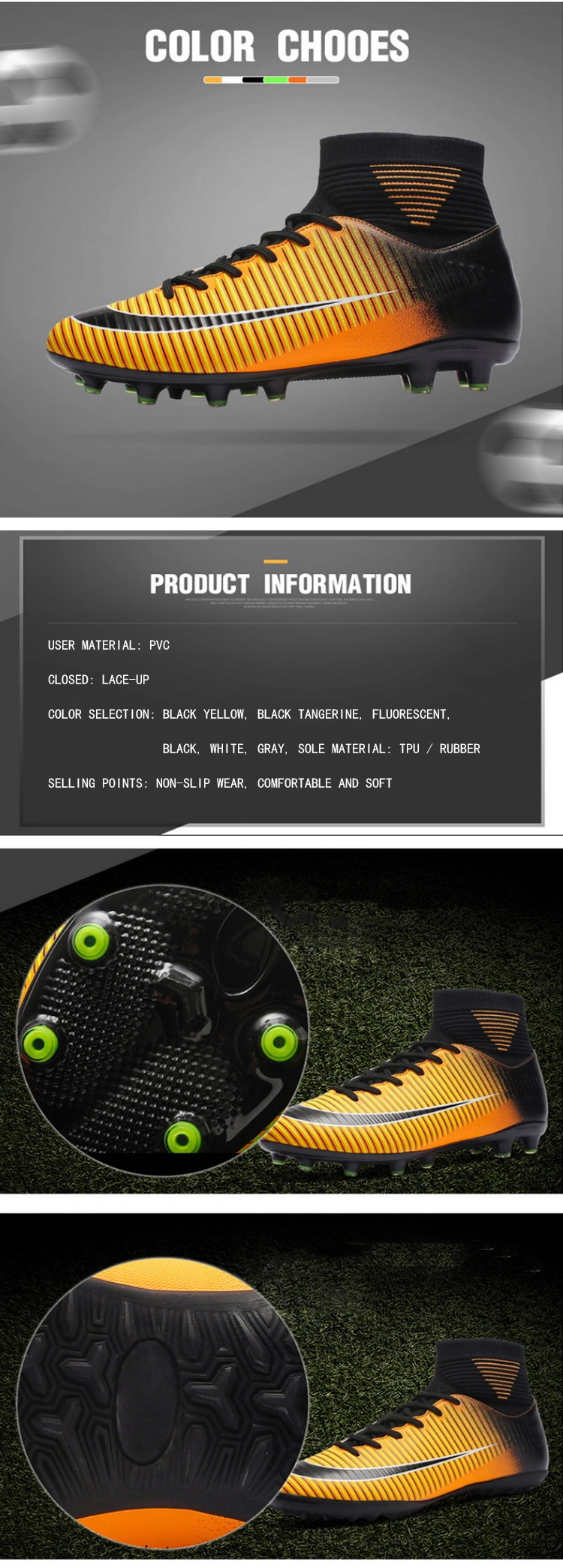 2023 New Flyknit High Class Soccer TPU Football Shoes