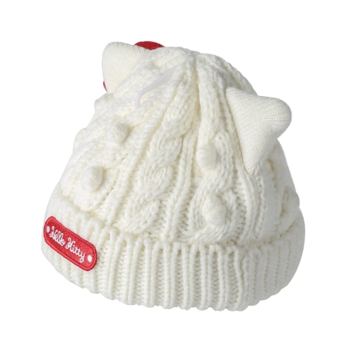 Cute White Fall/Winter Soft Stretched Beanie Hat