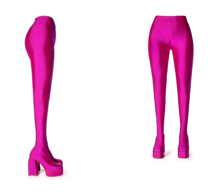 Amazon Hot Selling Star Stretch Stiletto Pant Boot in Fuchsia