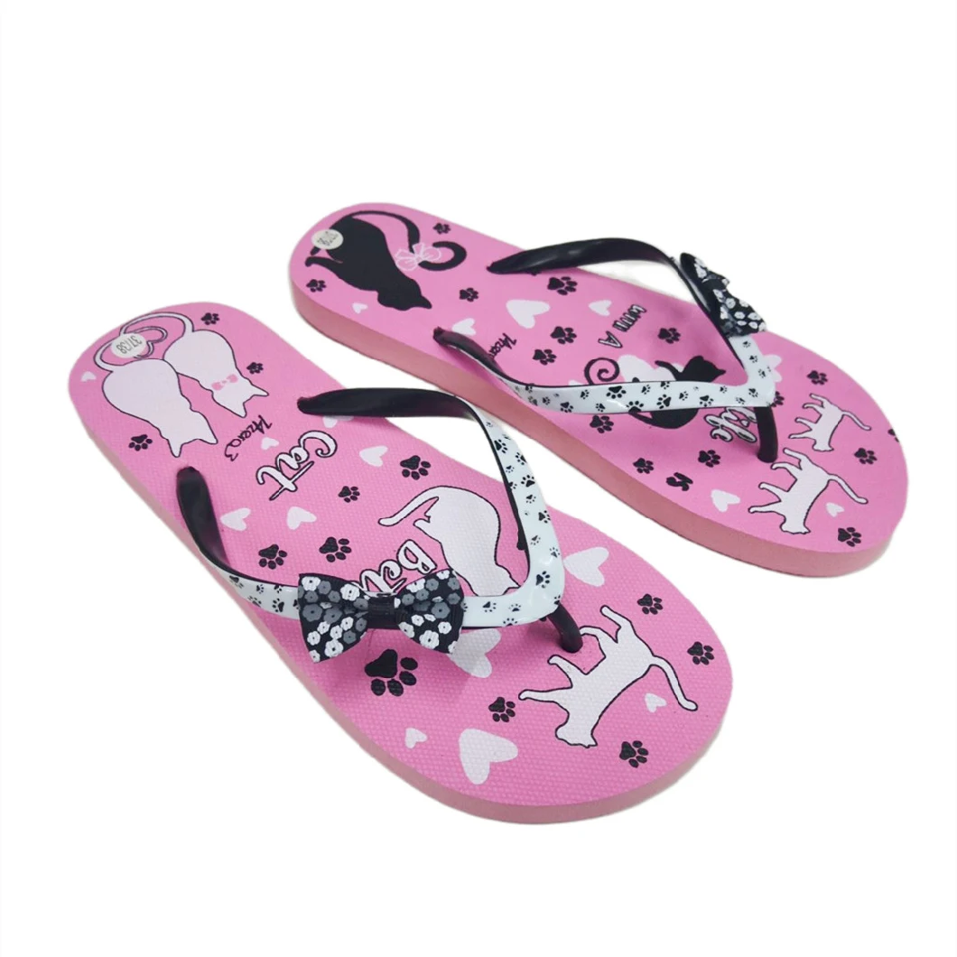 Women&prime; S Slippers OEM Printed Pantofole Summer Beach Custom Logo Shoes Flip Flops