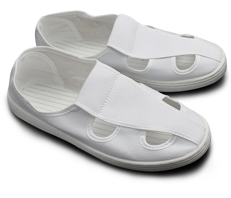Leenol-1577104 White PVC Sole ESD Anti Static Canvas Upper Cleanroom Safety Shoes