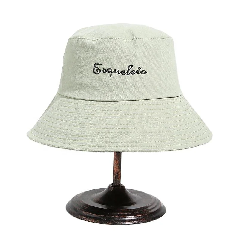 Custom Adult Solid Color 100% Cotton Bucket Hats with Embroidery Logo