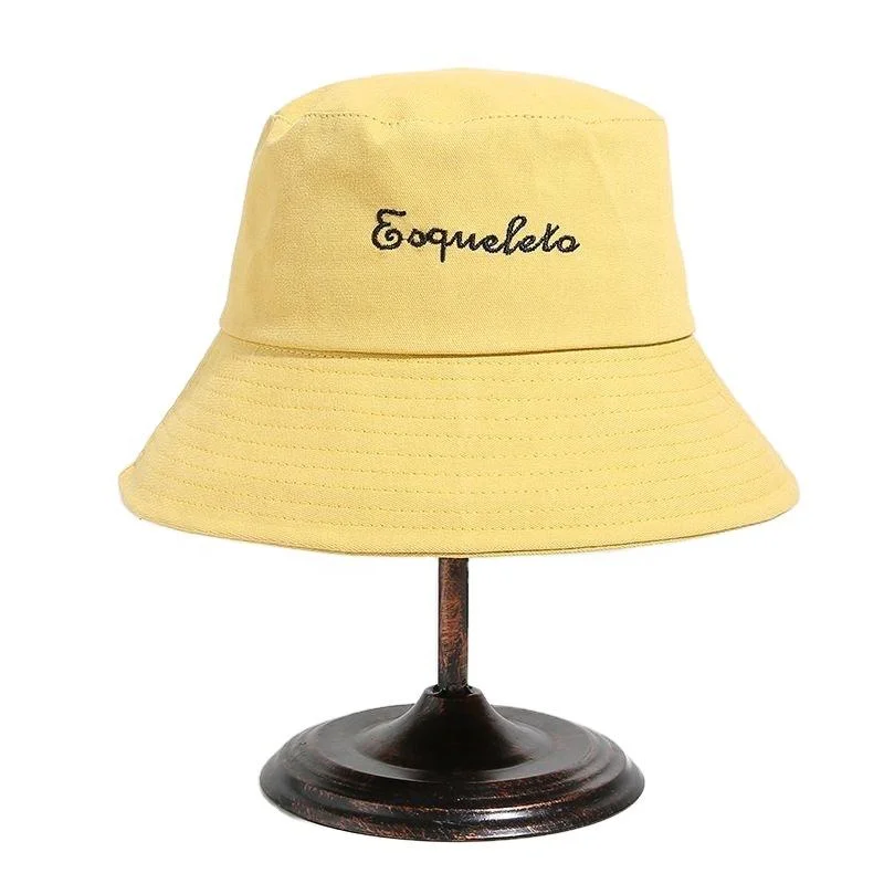 Custom Adult Solid Color 100% Cotton Bucket Hats with Embroidery Logo