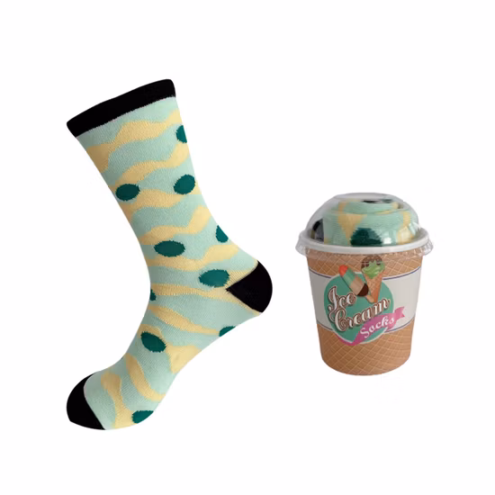 Ice Cream Funny Stock Manufacturers Cotton Europe and The United States Personalized MID-Calf Boxed Gift Socks Burger Pizza