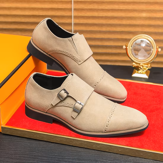 Men Monk Shoes Single Strap Buckle Dress Shoes Loafer Slip on Leather Crocodile Formal Classical Oxford Shoes Esg13990