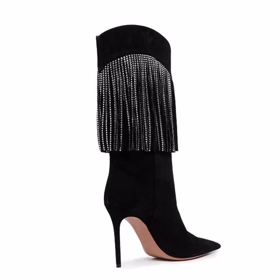 Cow Print Sexy Women Knee High Boots
